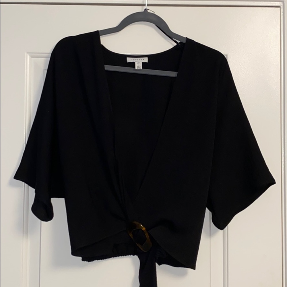 Black flow dress top